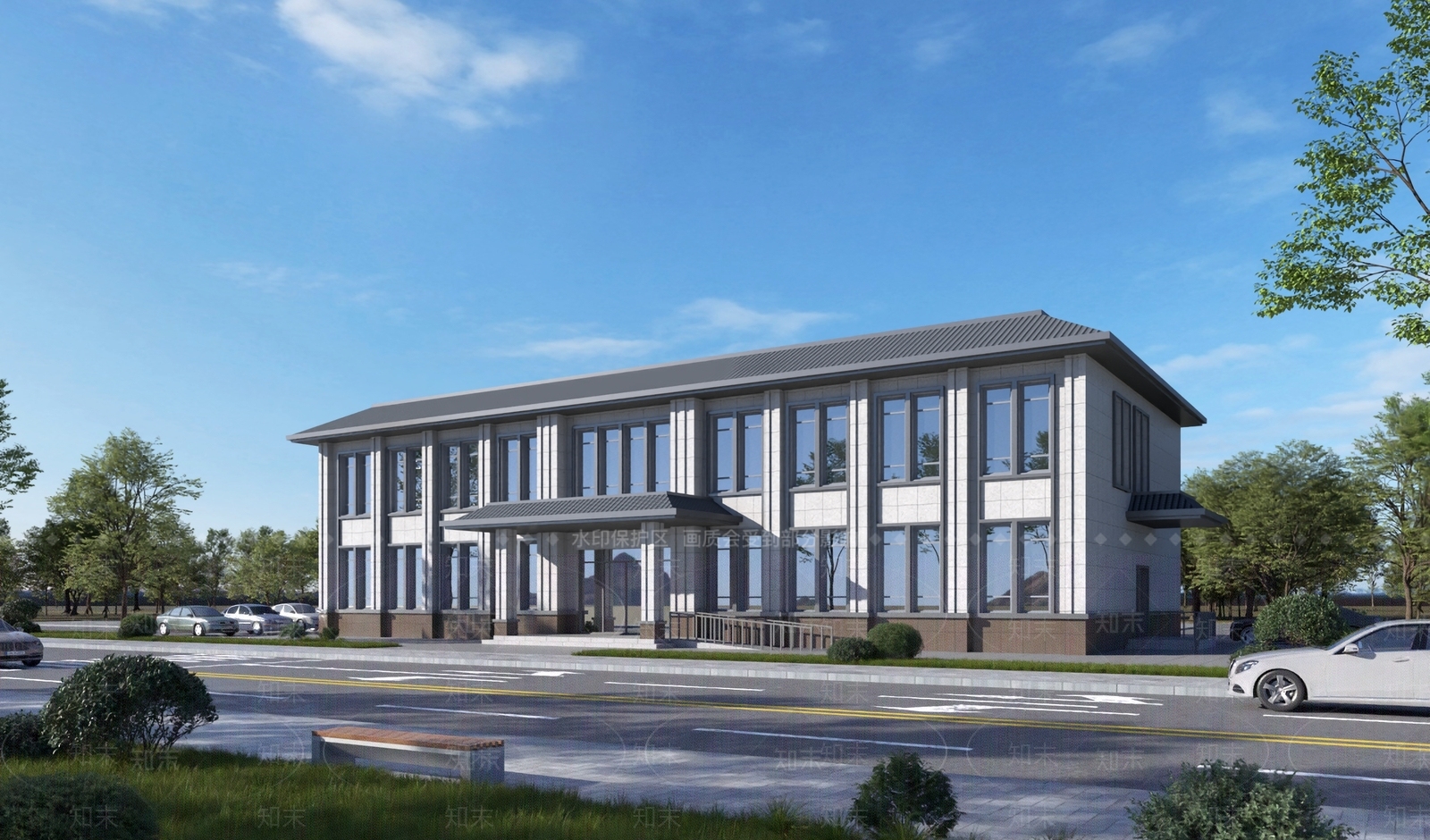 新中式其他建筑外观3D模型下载【ID:1195297109】