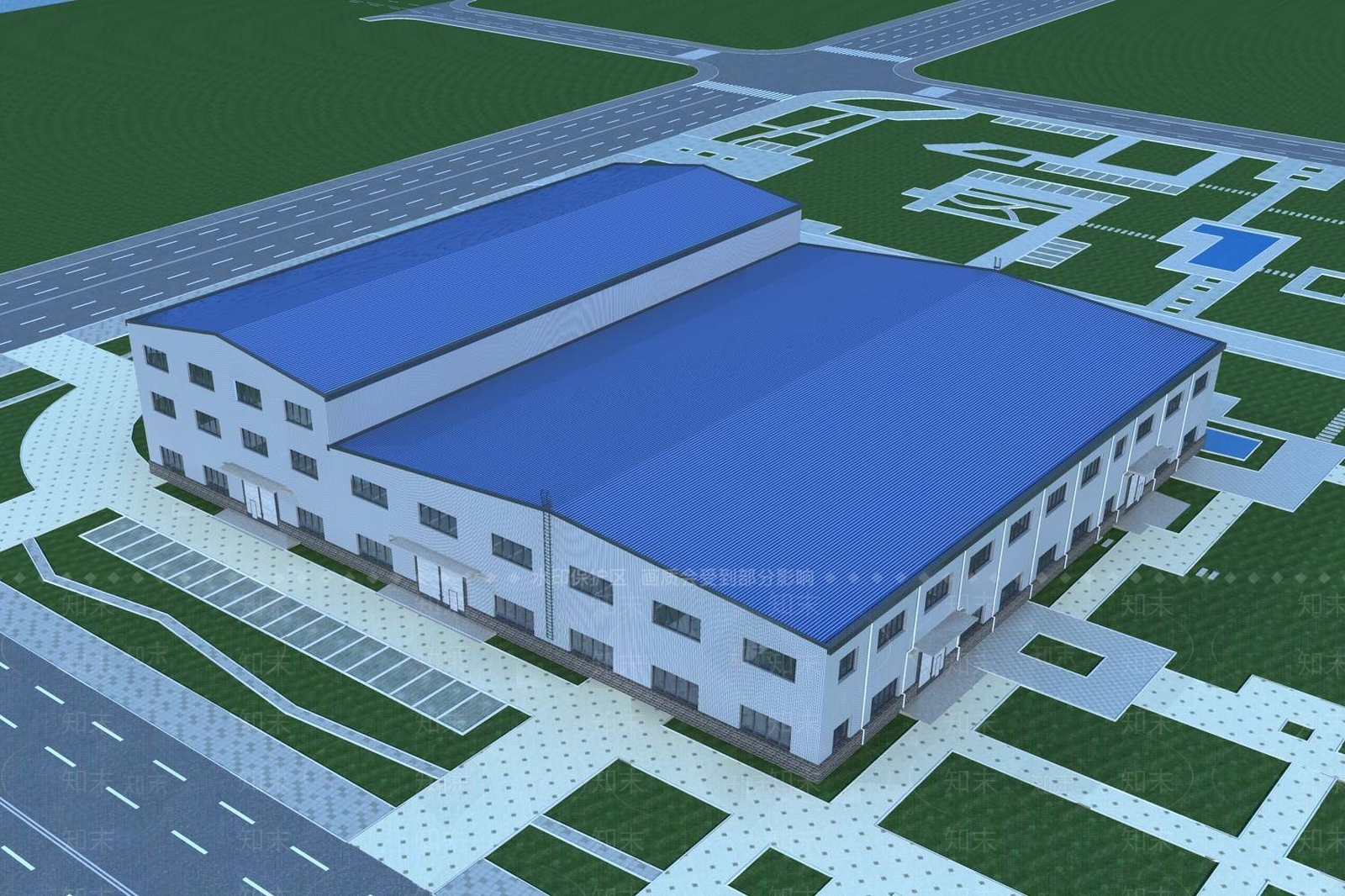 现代厂房3D模型下载【ID:1195297360】
