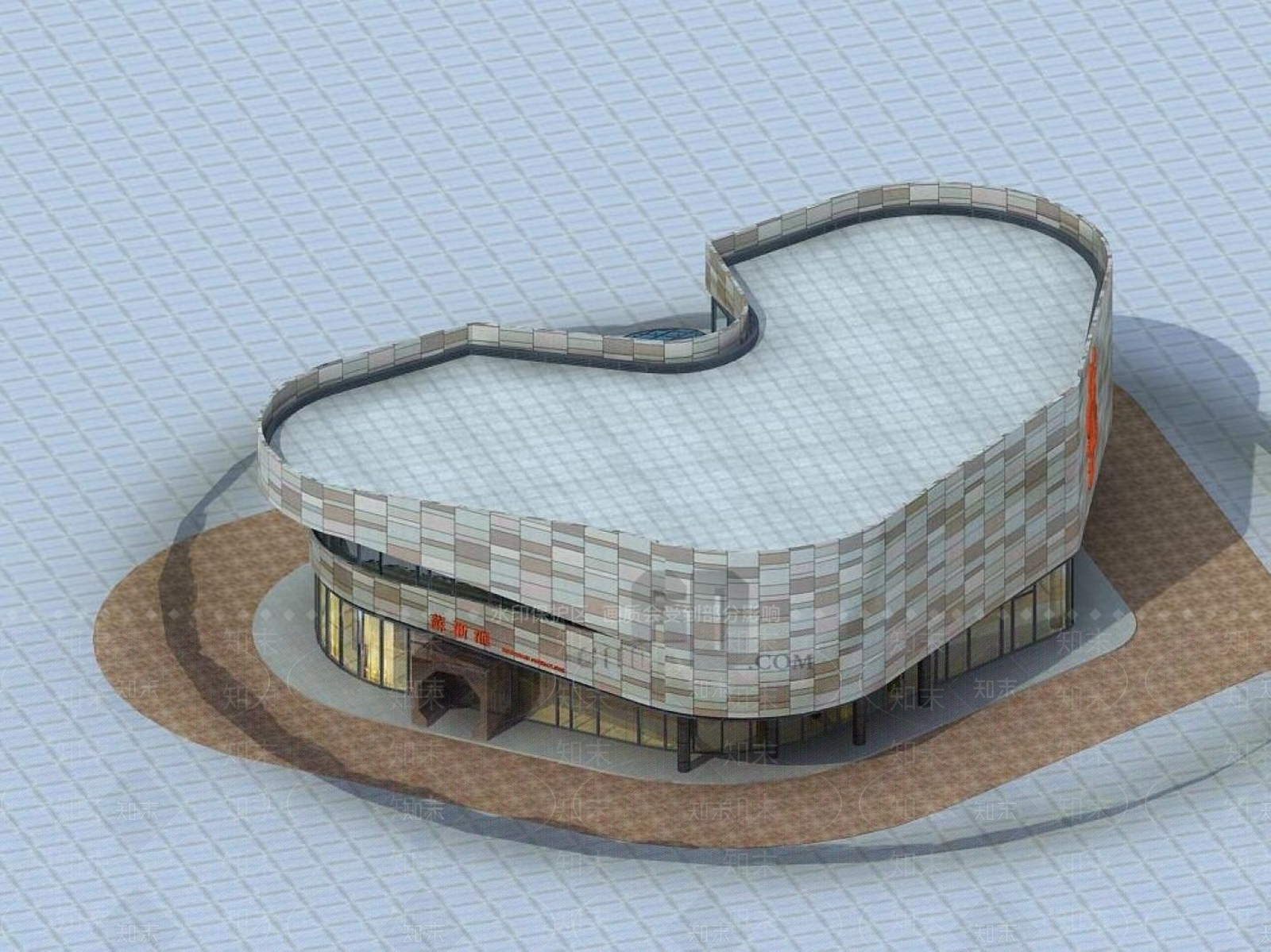 现代商场外观3D模型下载【ID:1195297614】