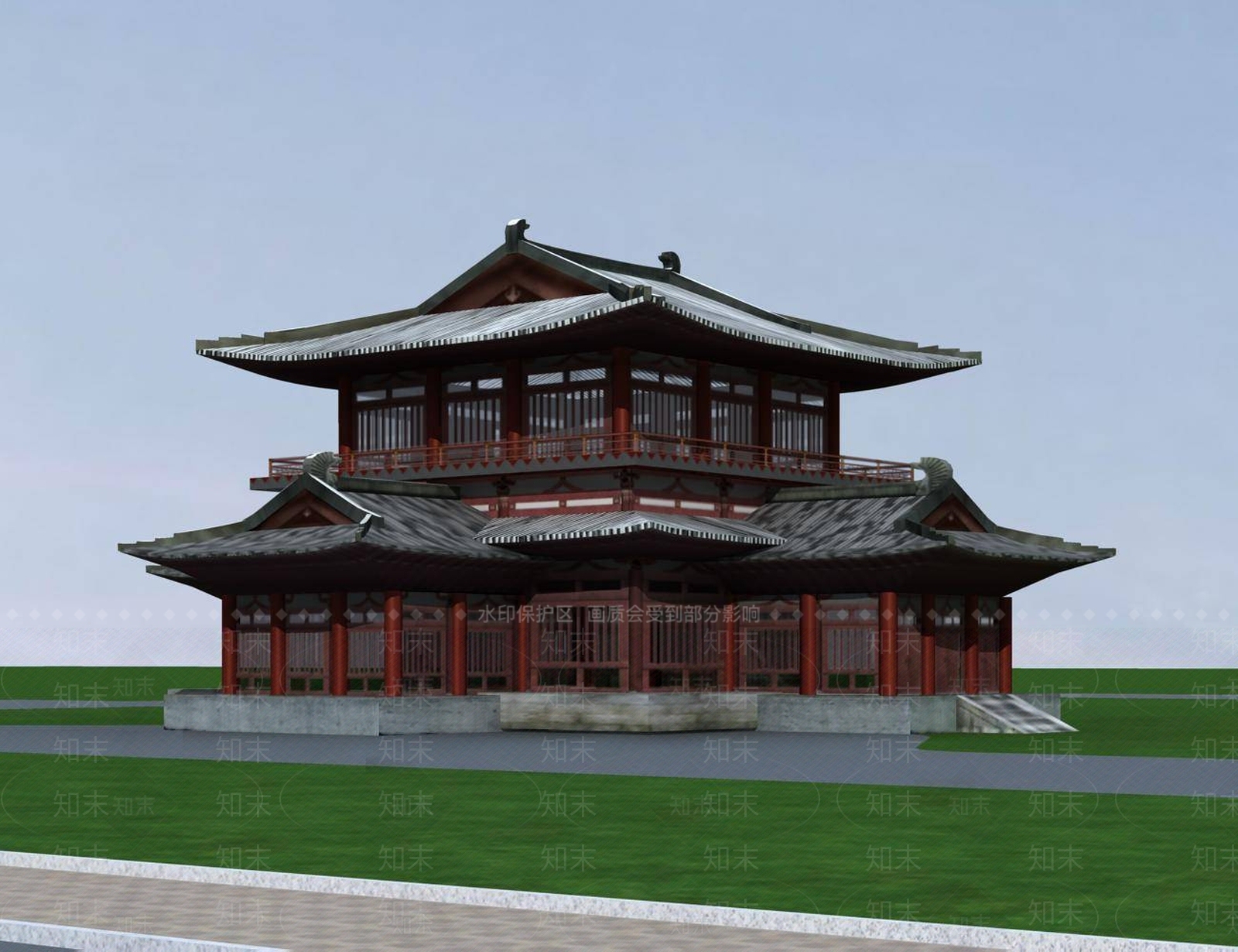 中式古建3D模型下载【ID:1195297885】