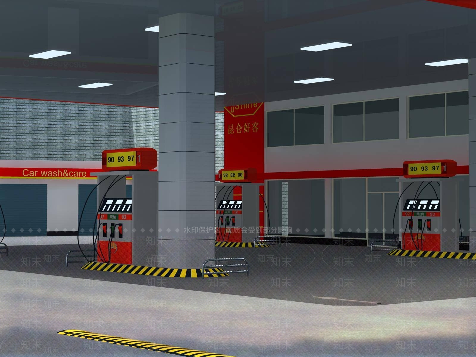 现代车站外观3D模型下载【ID:1195298155】