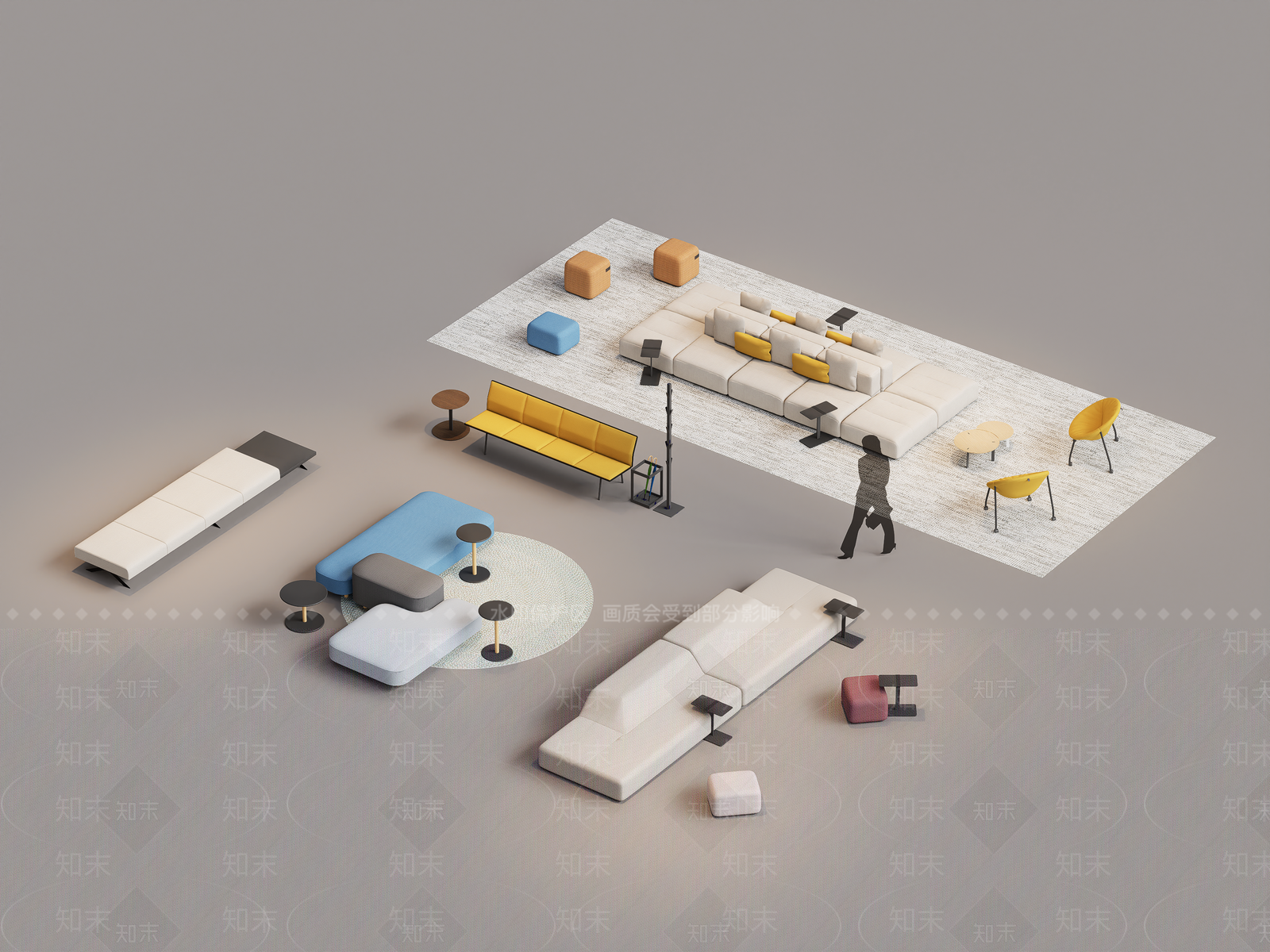 现代简约沙发组合SU模型下载【ID:1195298356】