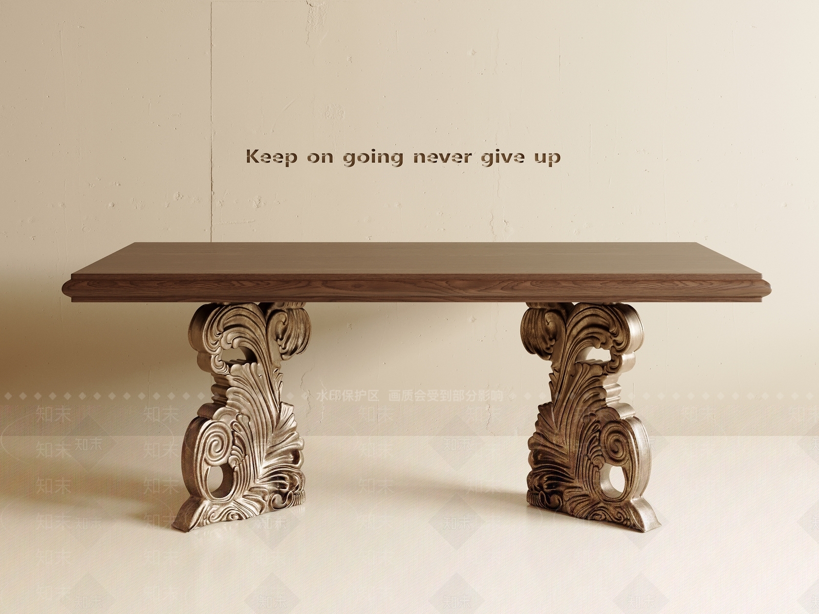 美式复古餐桌SU模型下载【ID:1195298942】