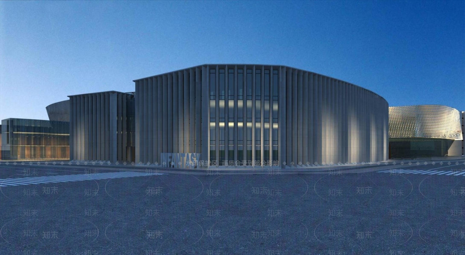 现代学校外观3D模型下载【ID:1195326135】