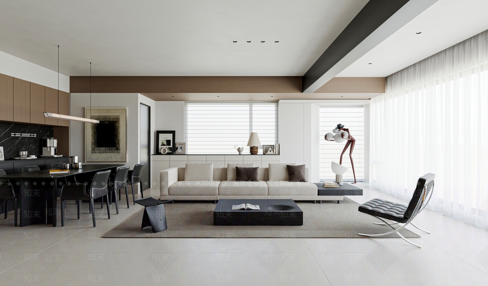 现代家居客厅3D模型下载【ID:1195531399】