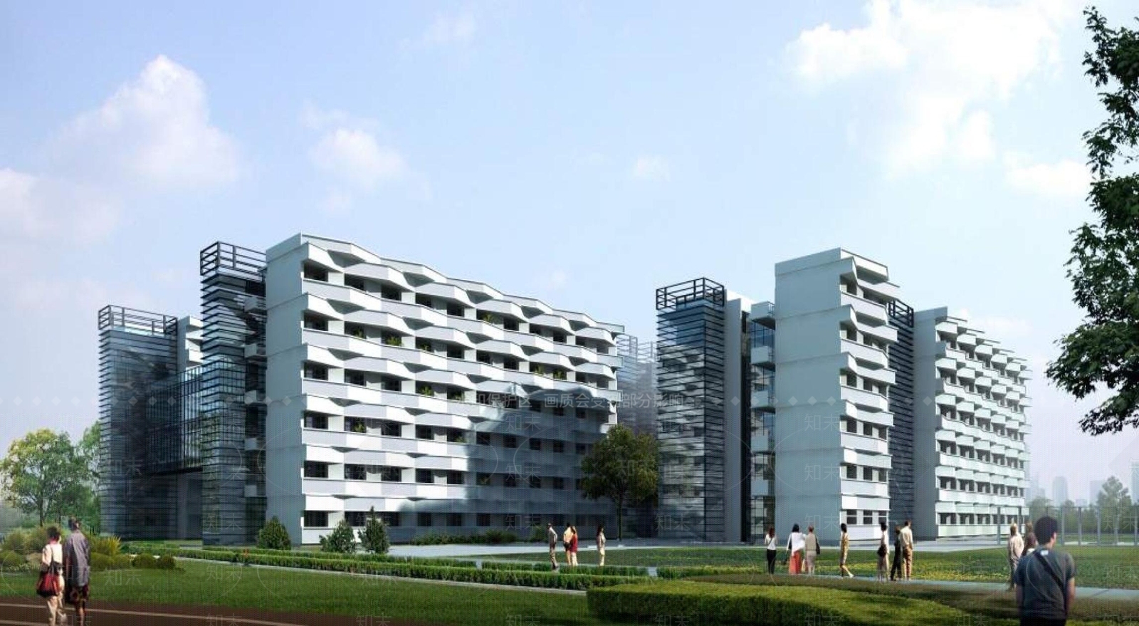 现代学校外观3D模型下载【ID:1195394702】