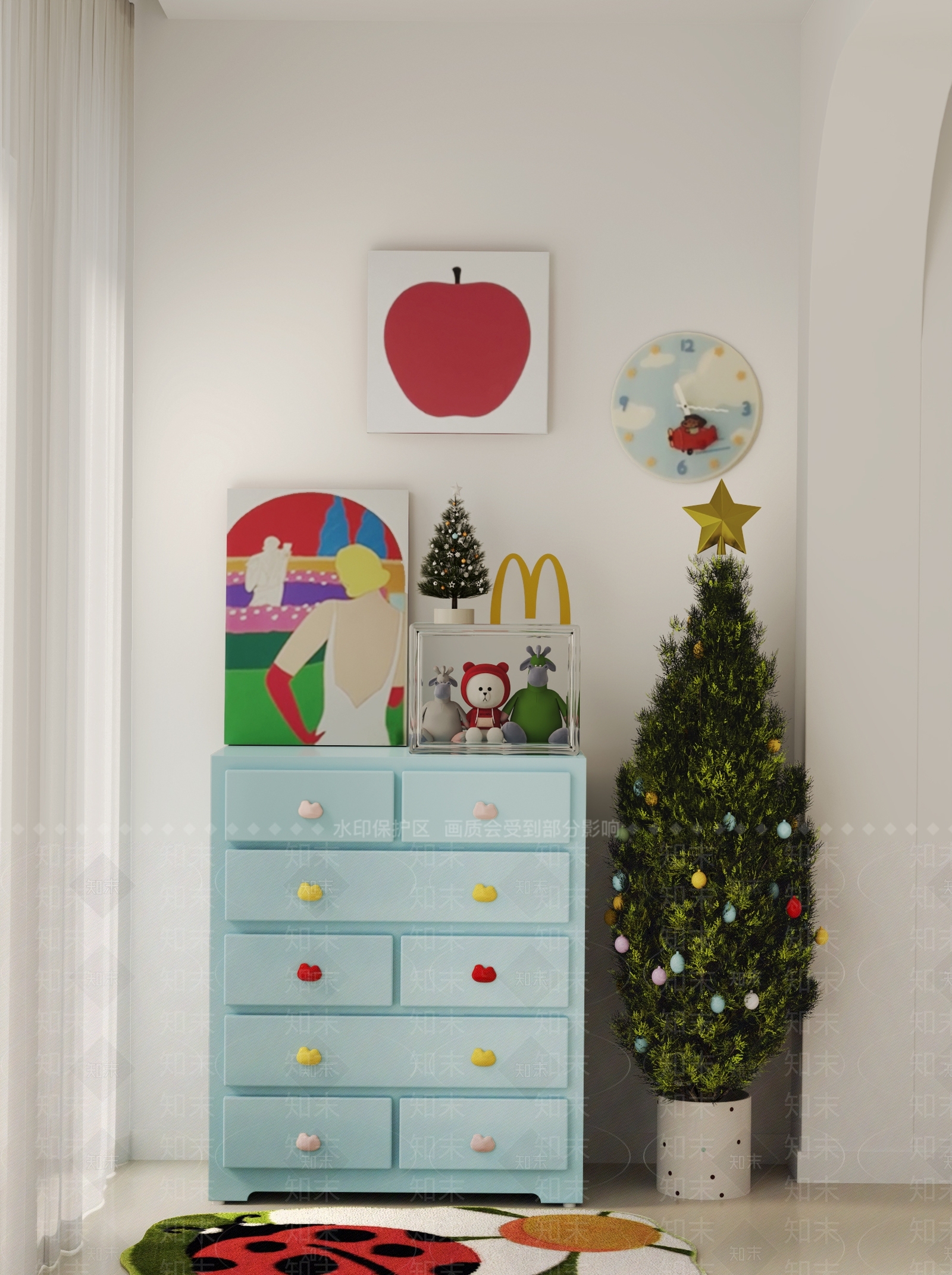 北欧斗柜3D模型下载【ID:1195396192】