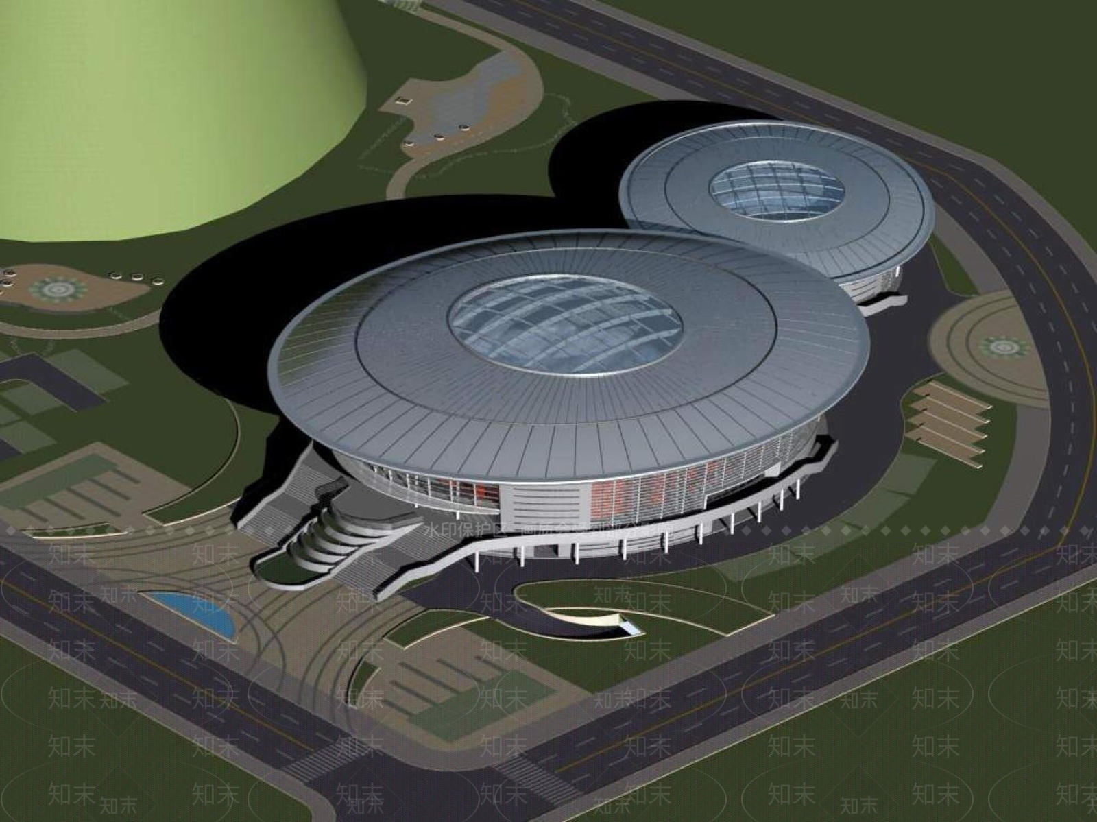 现代体育馆外观3D模型下载【ID:1195398506】