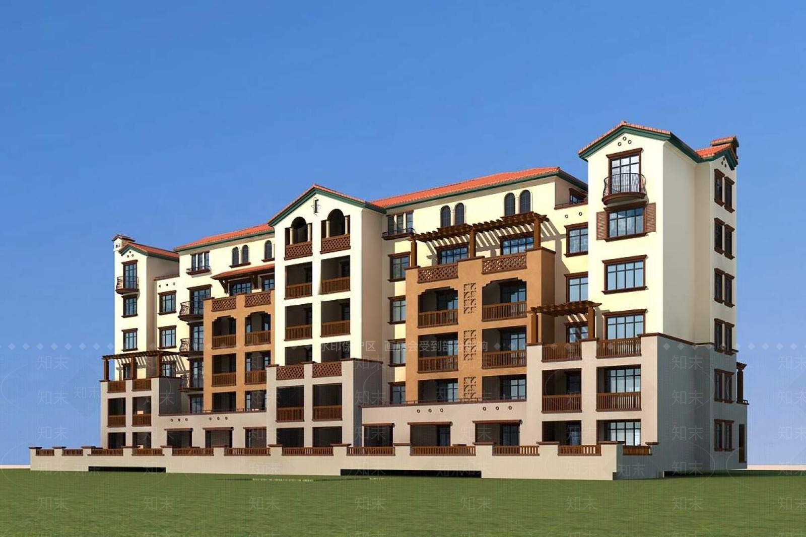 欧式其他住宅外观3D模型下载【ID:1195398684】