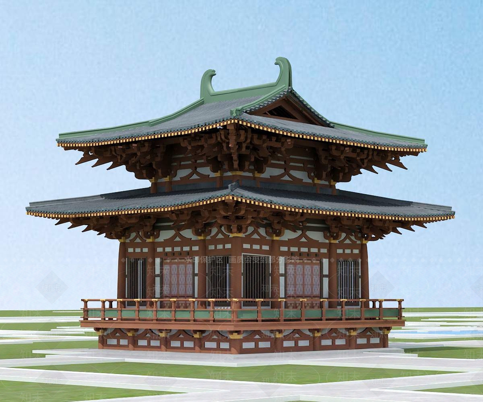 中式古建3D模型下载【ID:1195398734】