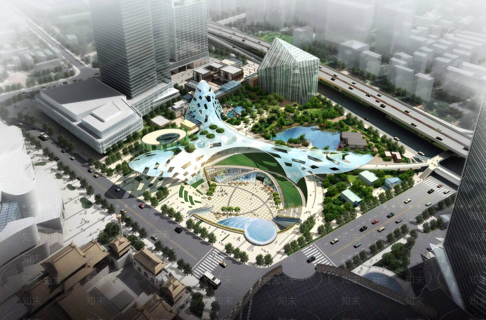 中式商场外观3D模型下载【ID:1195398749】