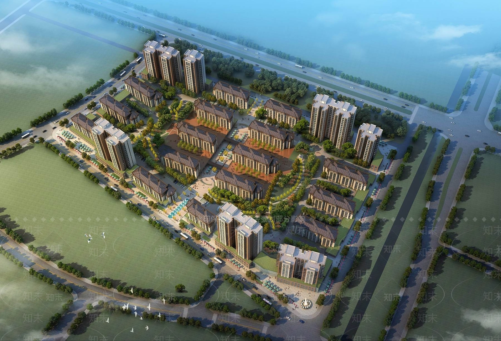简欧高层住宅3D模型下载【ID:1195398894】