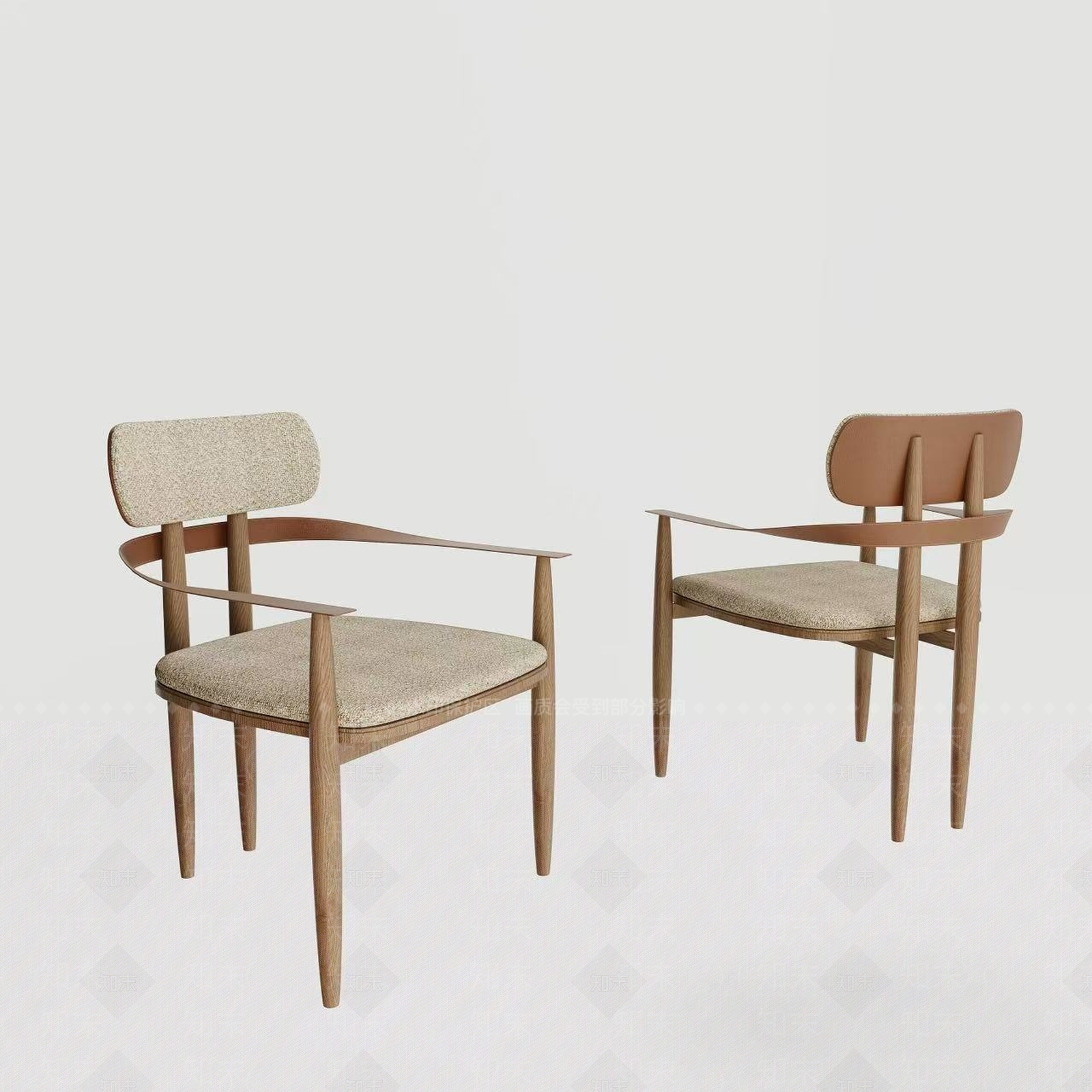 现代餐椅3D模型下载【ID:1195398887】