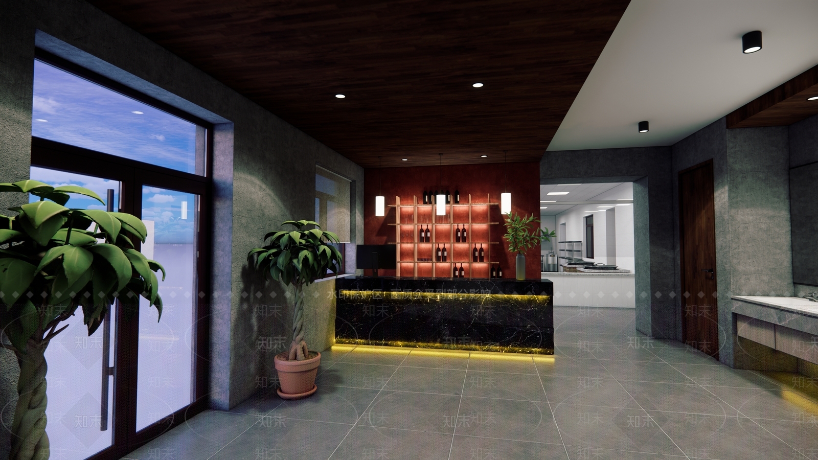 现代新中式中餐厅SU模型下载【ID:1195399095】