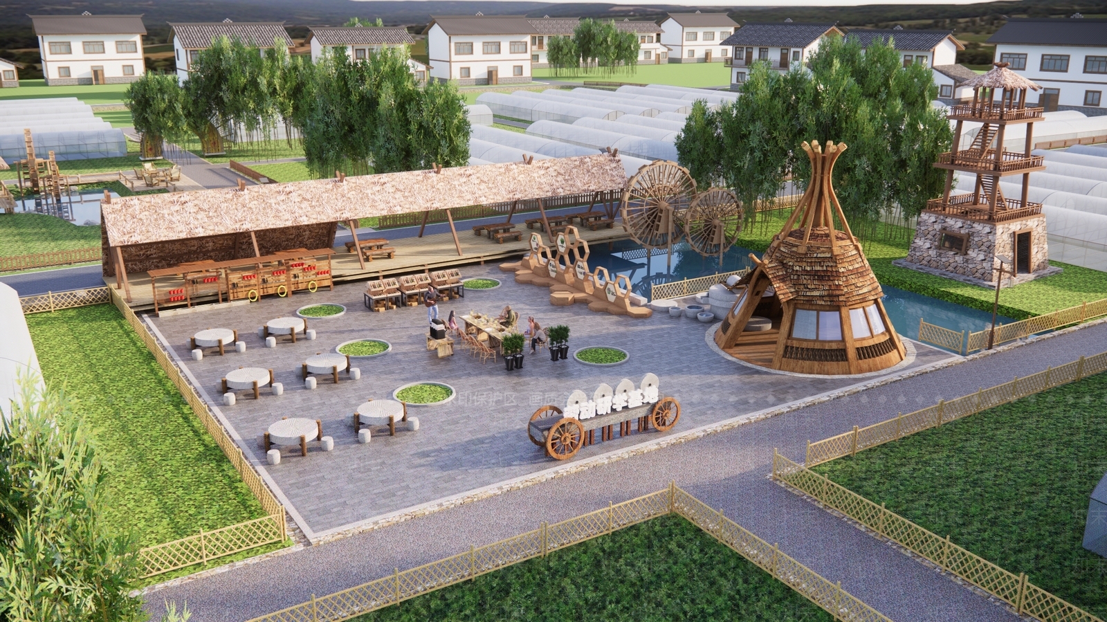 现代农耕研学教育基地SU模型下载【ID:1195401192】