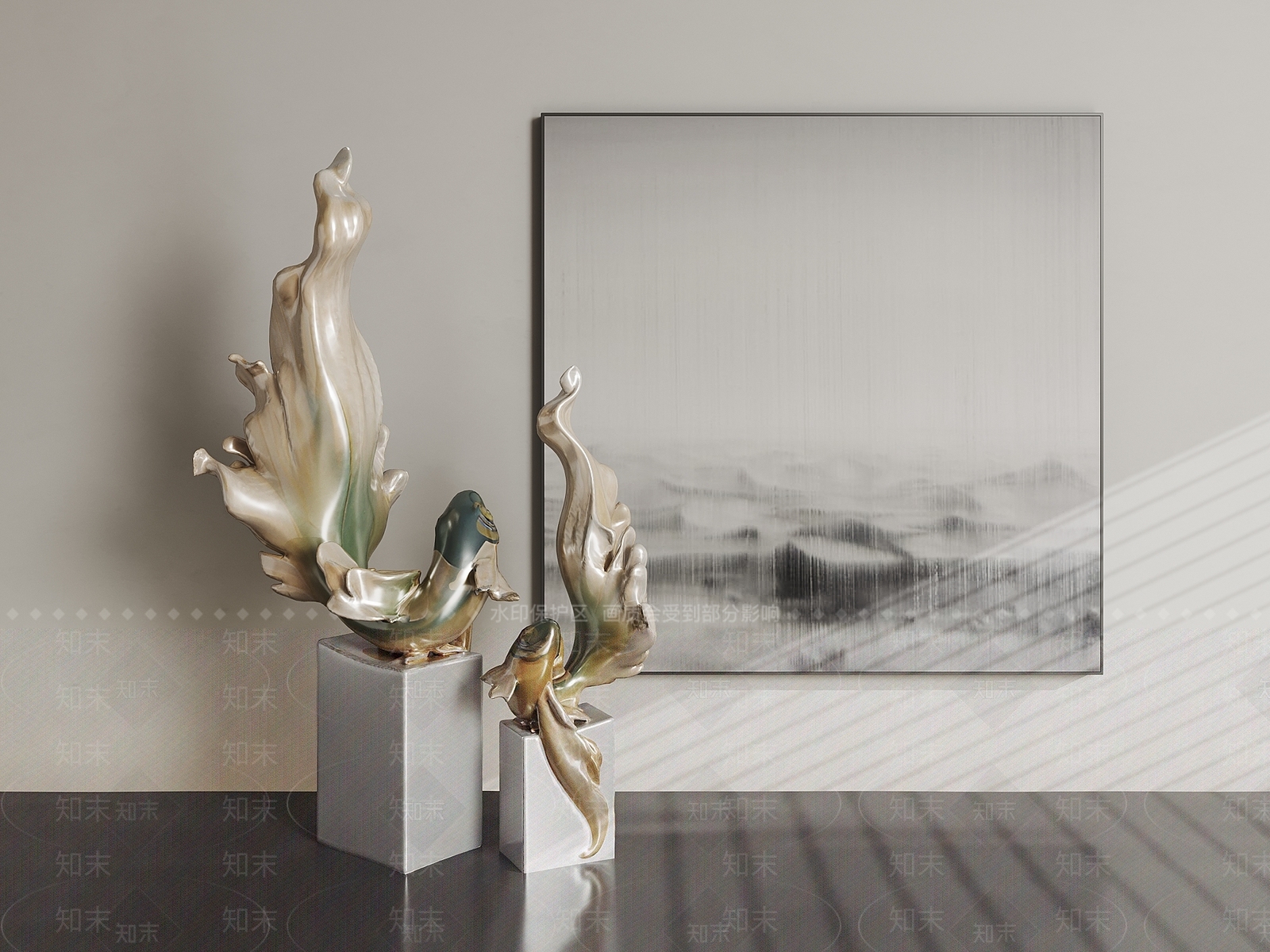 现代轻奢雕塑摆件3D模型下载【ID:1195401641】