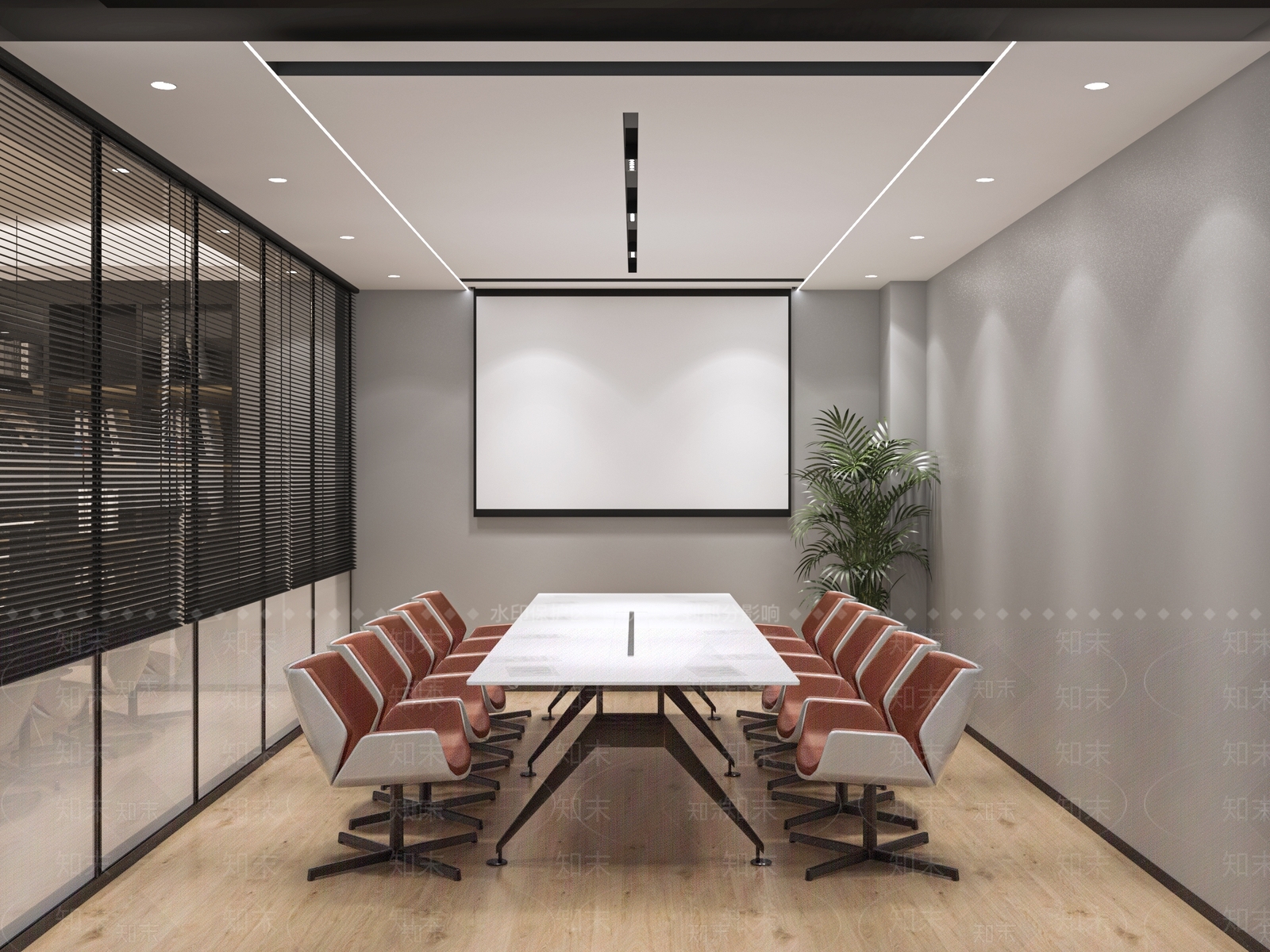 现代简约会议室3D模型下载【ID:1195402433】