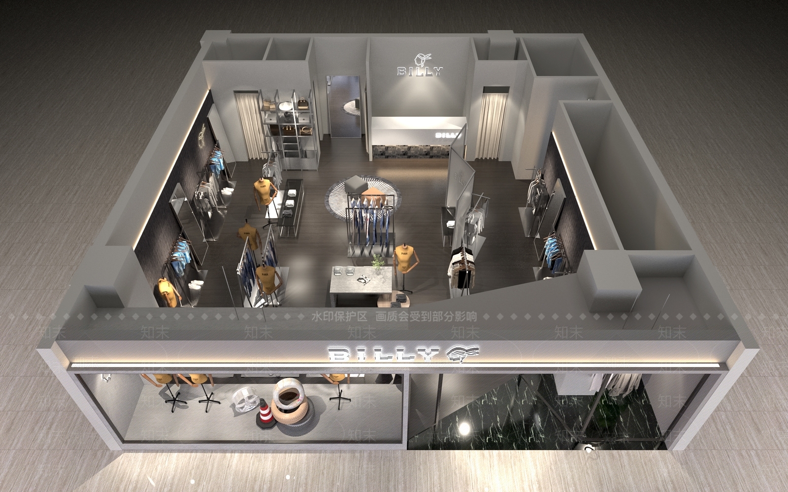 现代美式服装店3D模型下载【ID:1195406854】