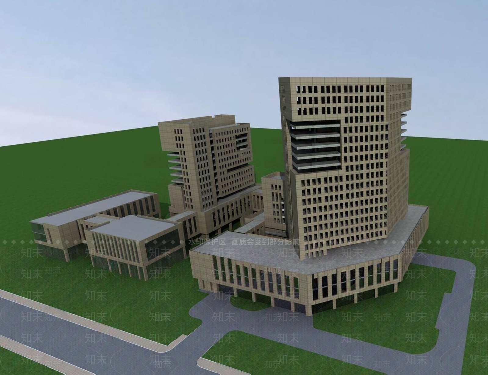 现代办公楼3D模型下载【ID:1195403065】