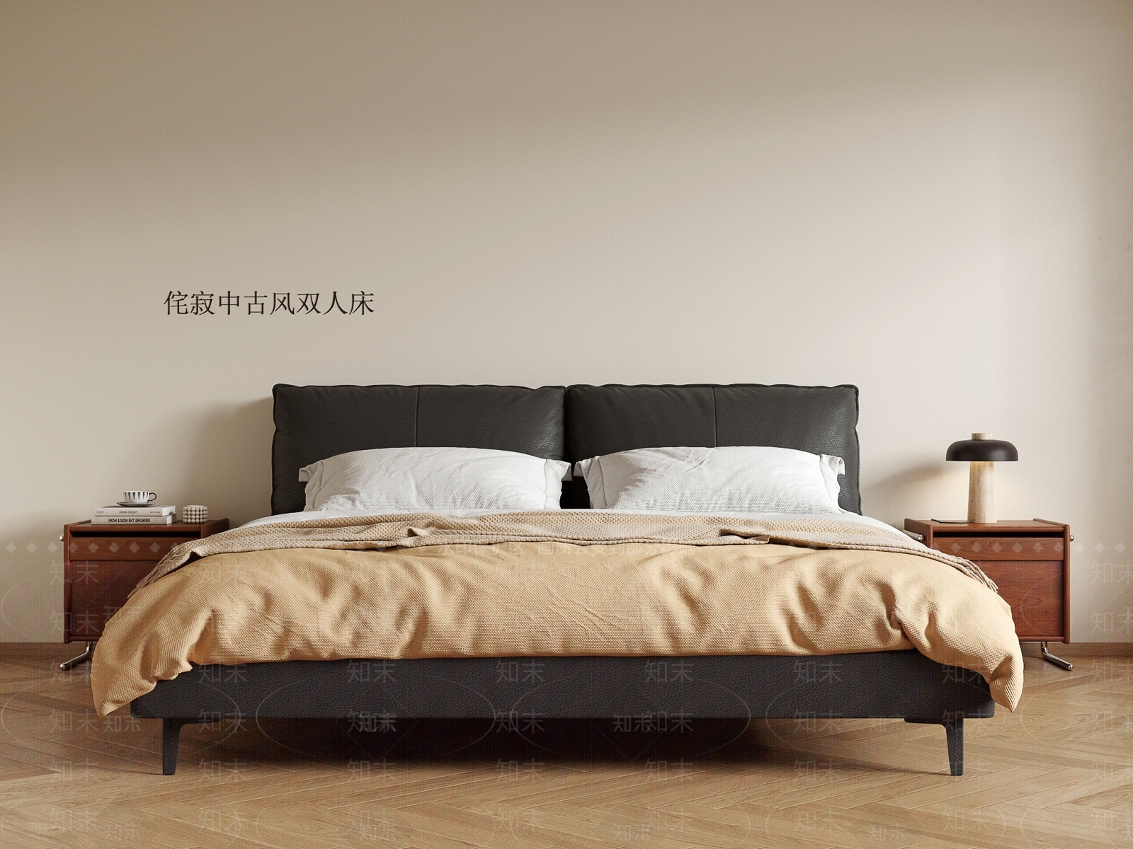中古双人床SU模型下载【ID:1195403194】