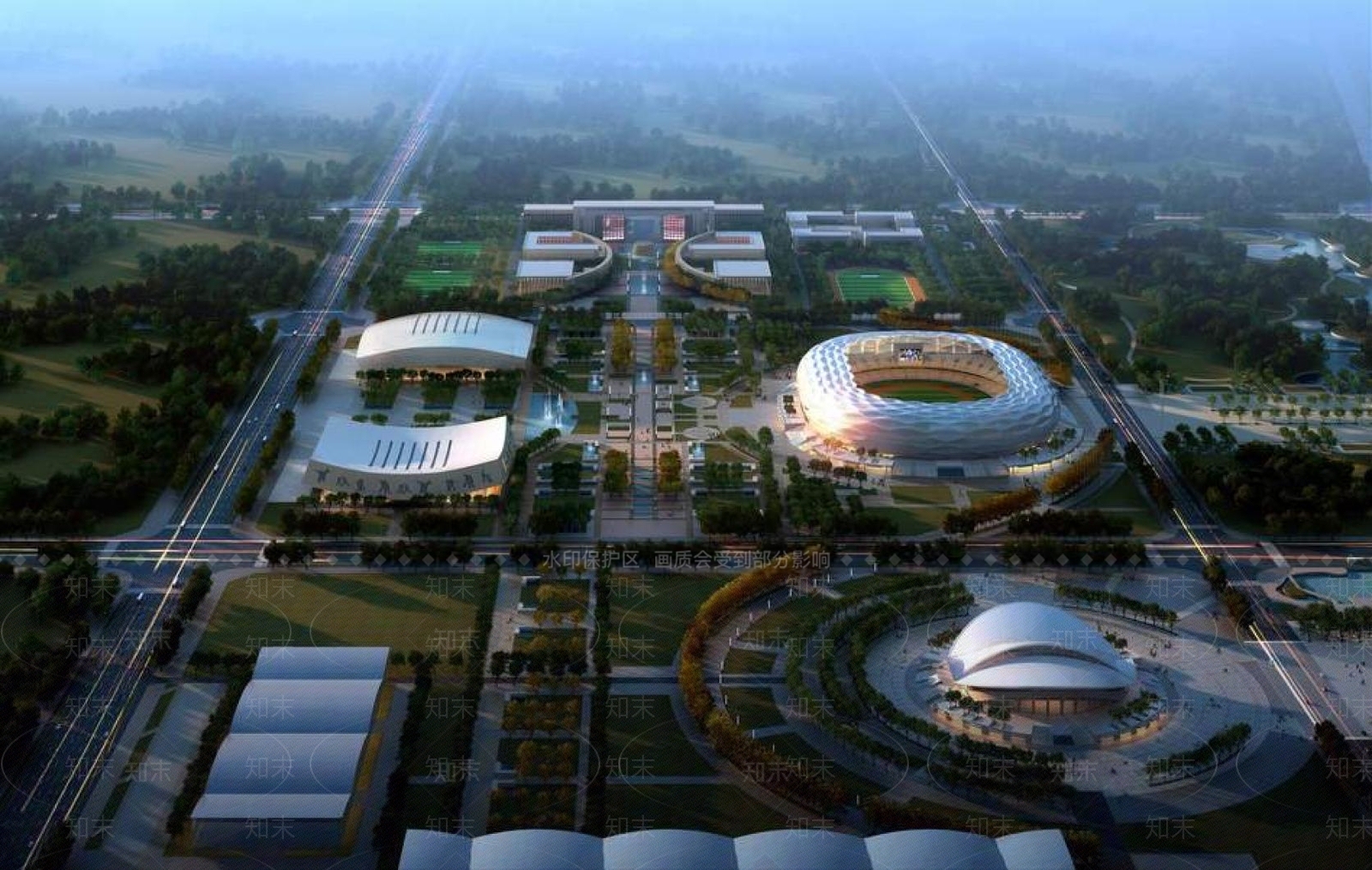 现代体育馆外观3D模型下载【ID:1195404730】