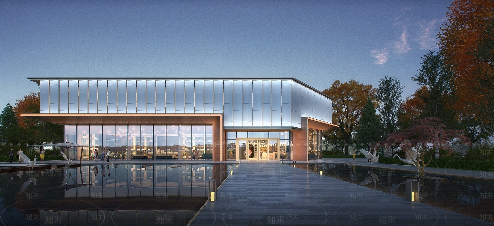 现代轻奢售楼处外观3D模型下载【ID:1195405803】