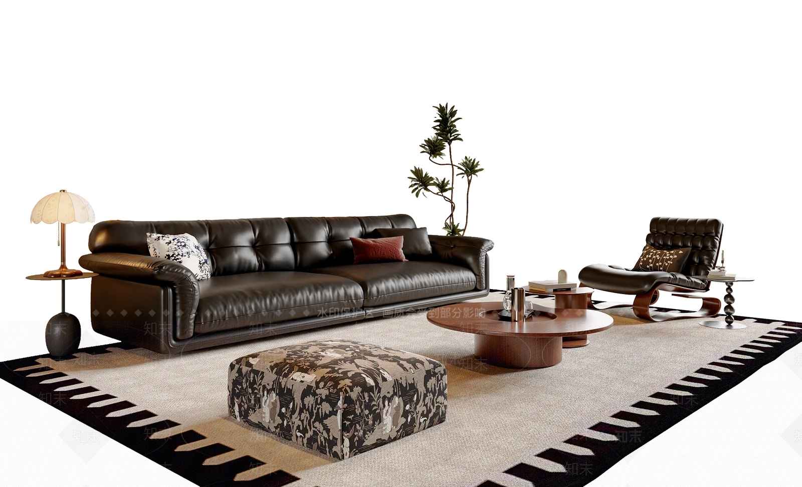 法式中古沙发组合SU模型下载【ID:1195405607】