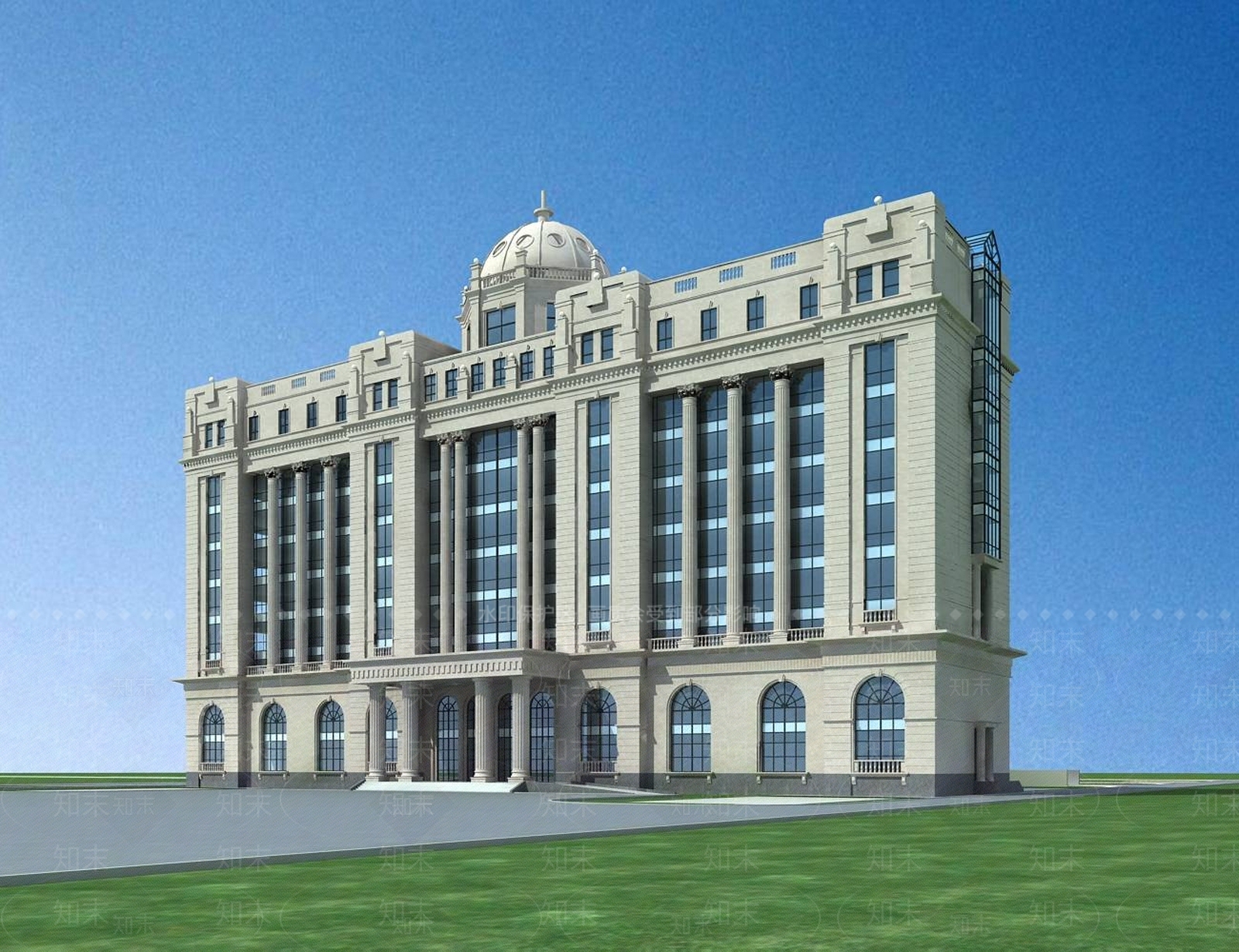 欧式办公楼3D模型下载【ID:1195406089】
