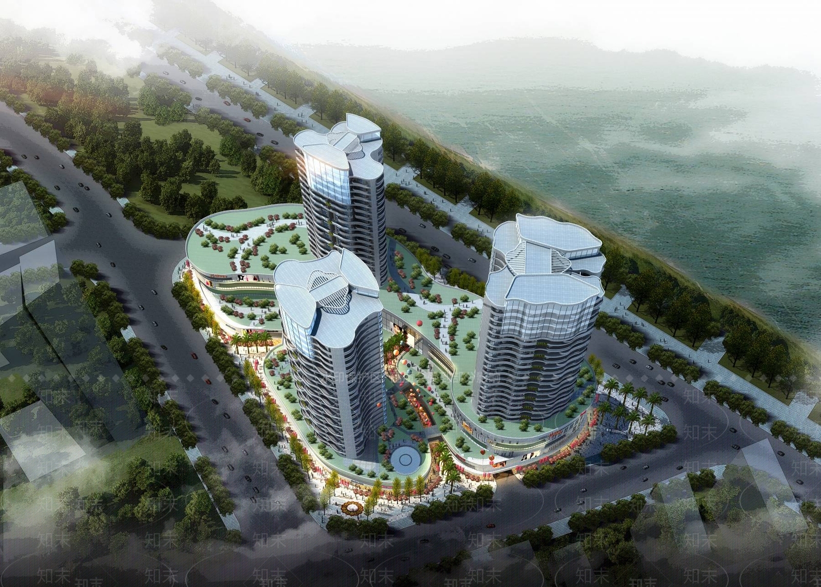 现代高层住宅3D模型下载【ID:1195406106】