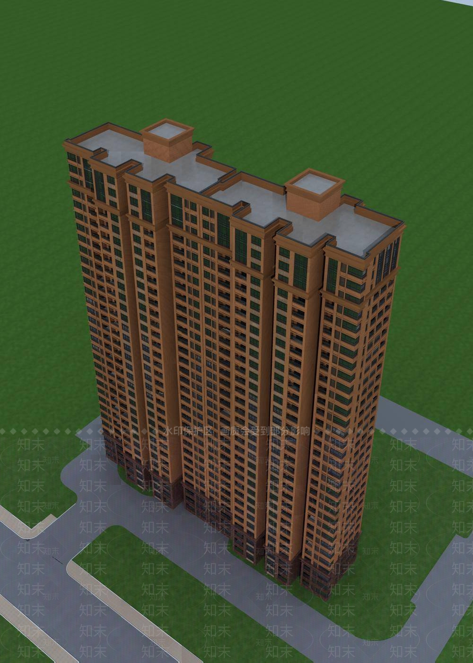 简欧高层住宅3D模型下载【ID:1195406414】