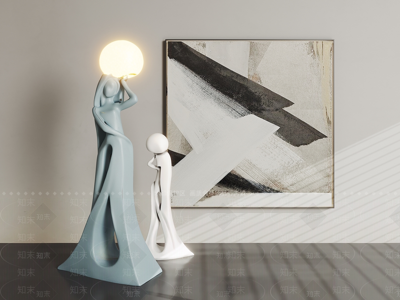现代简约雕塑摆件3D模型下载【ID:1195407910】