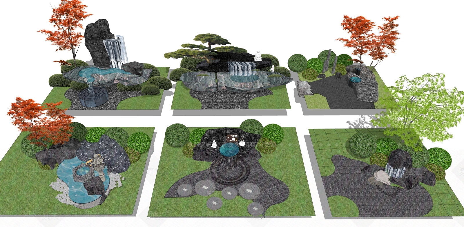 现代水景SU模型下载【ID:1195409619】