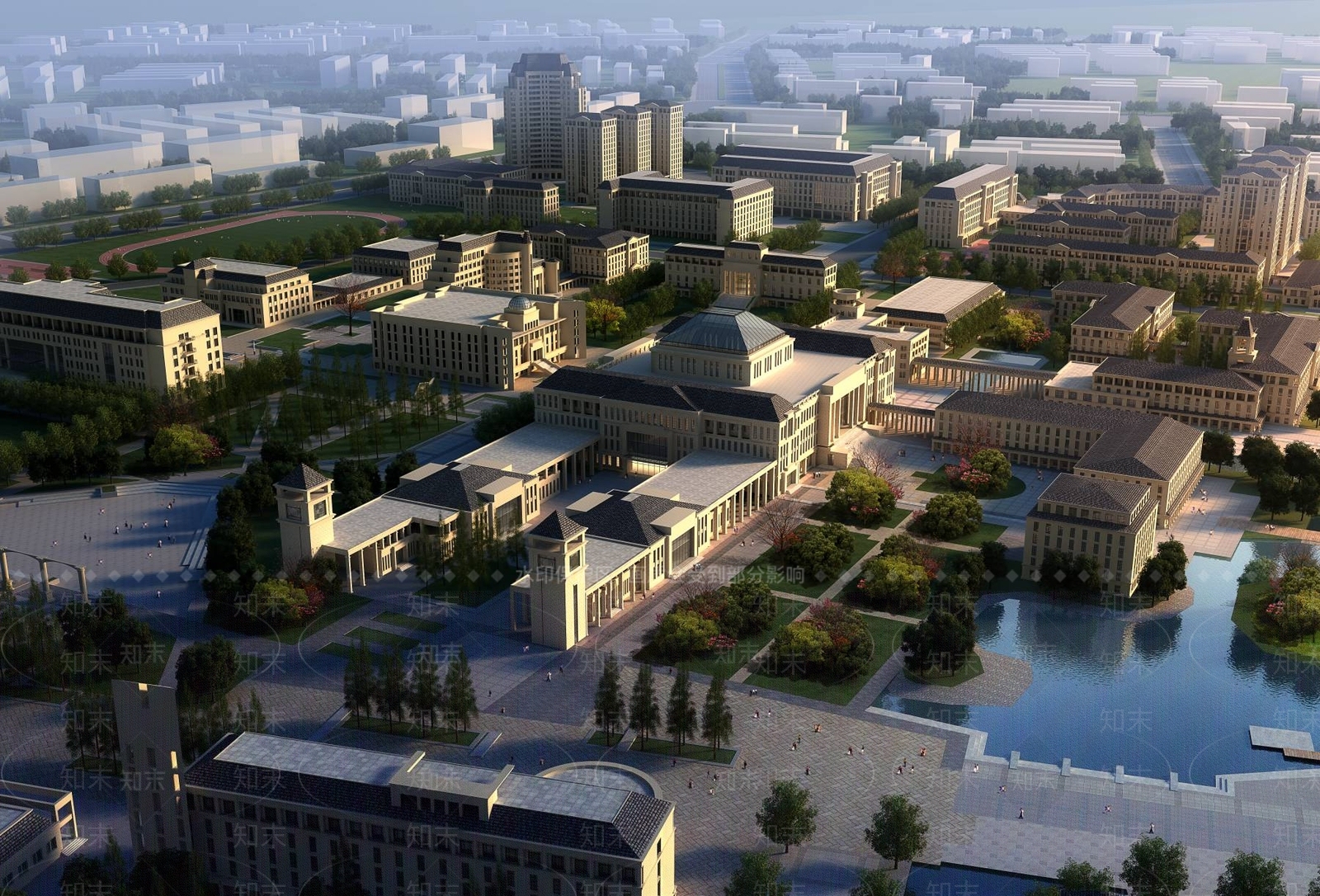 简欧学校外观3D模型下载【ID:1195410765】