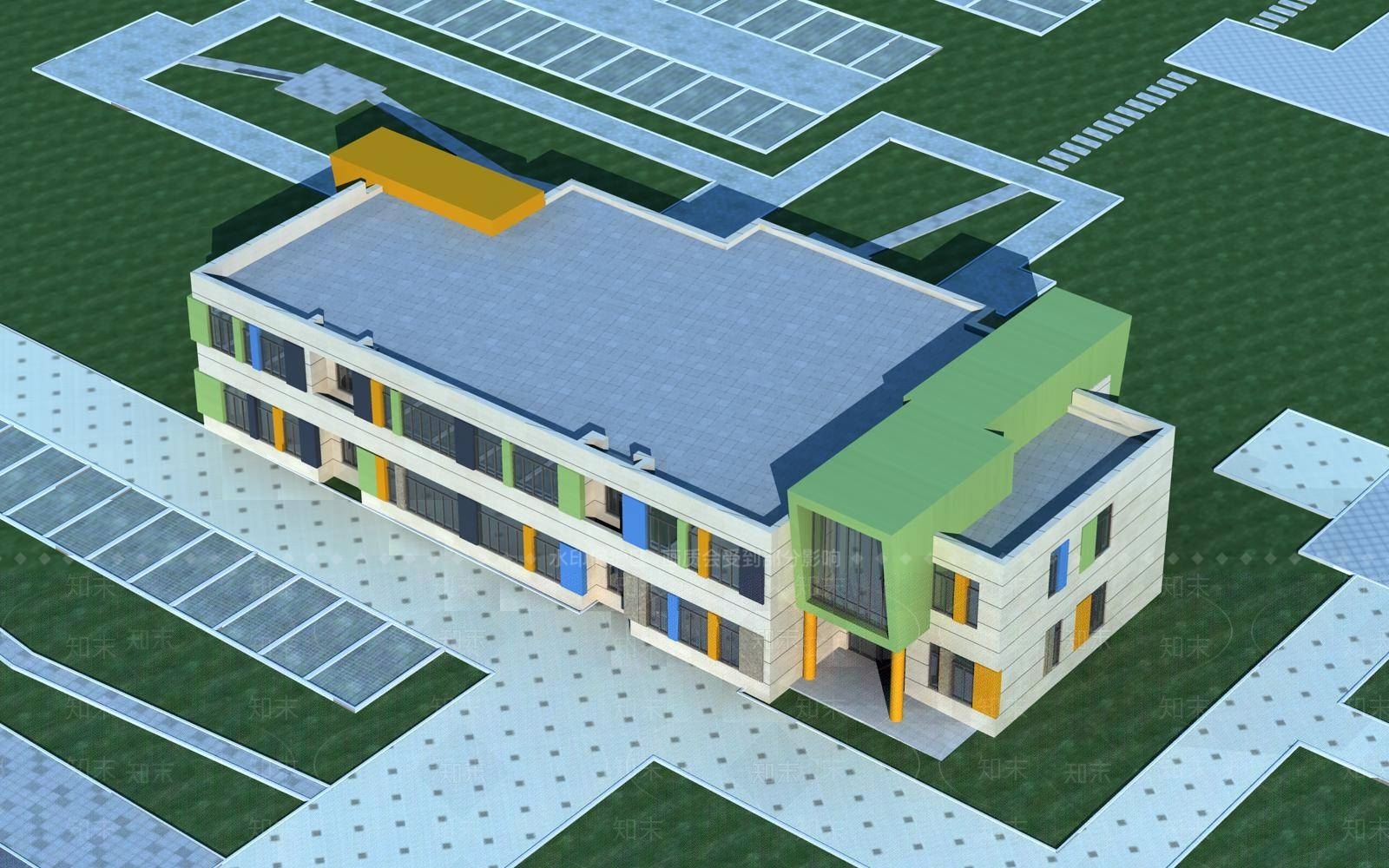 现代幼儿园3D模型下载【ID:1195411158】