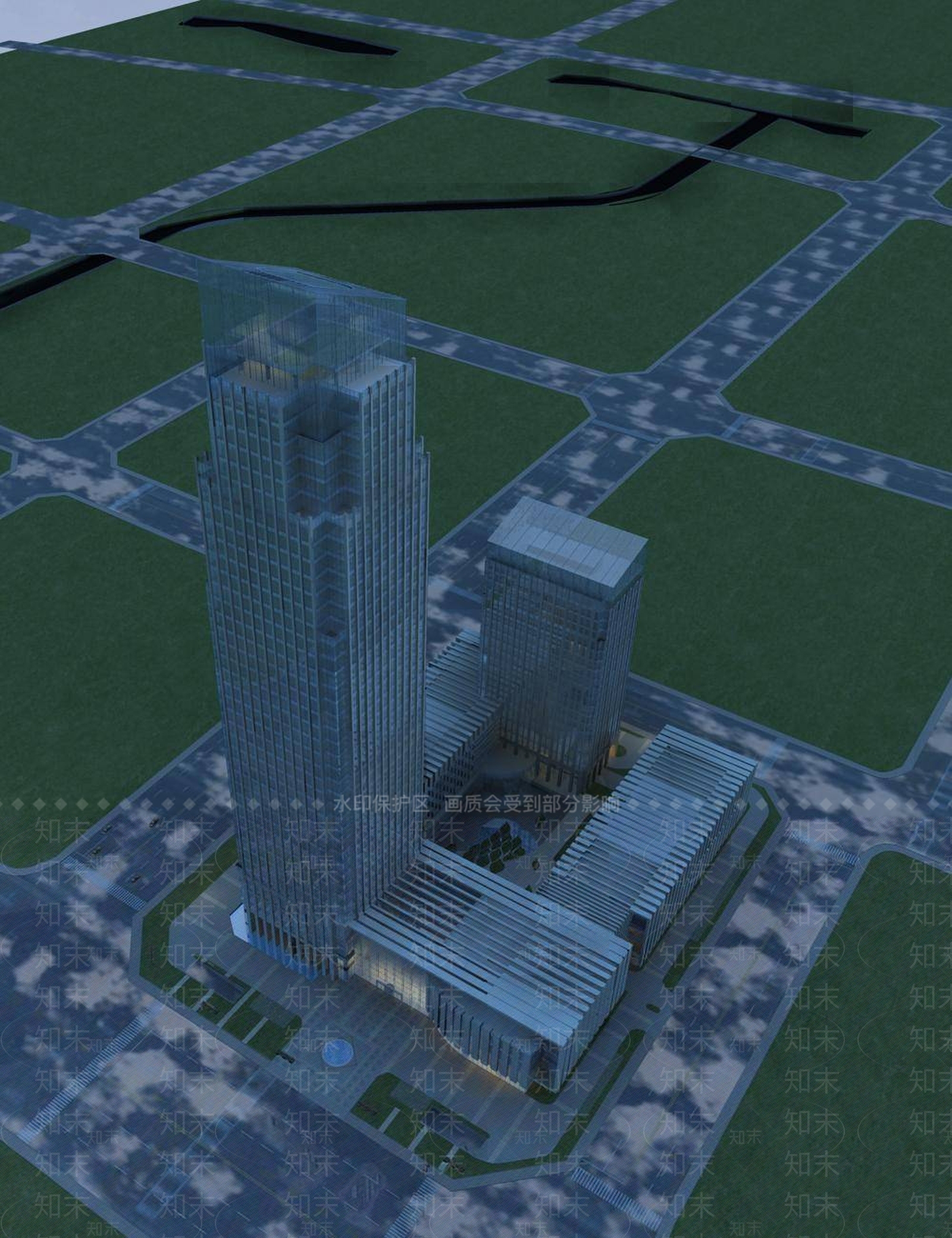 现代商场外观3D模型下载【ID:1195412171】