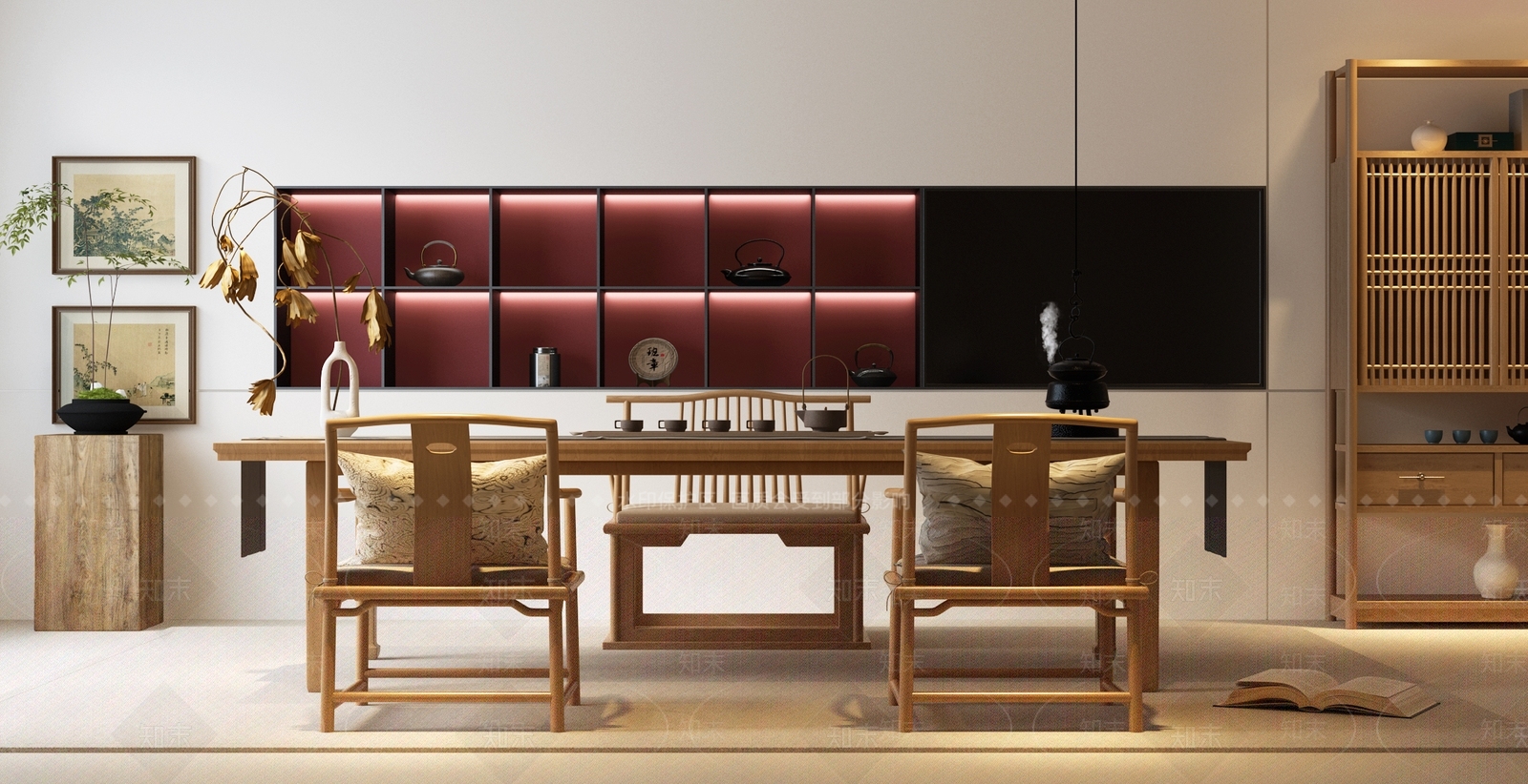 新中式中式茶室3D模型下载【ID:1195412507】