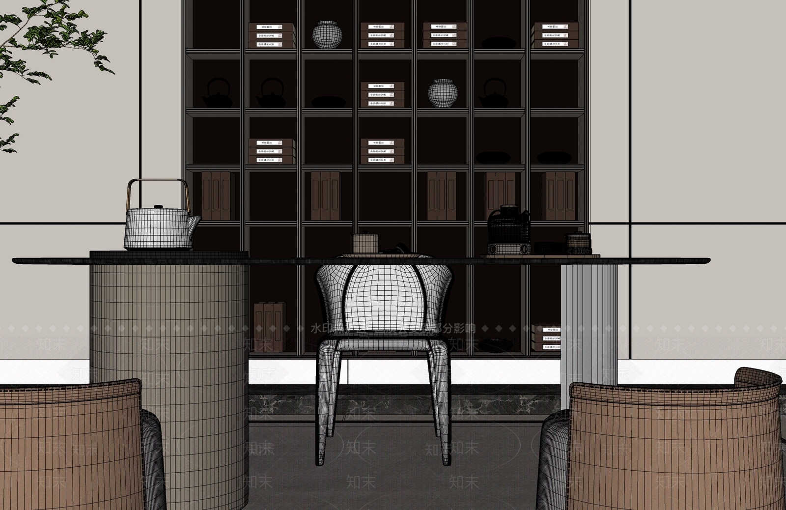 现代意式茶室SU模型下载【ID:1195413151】