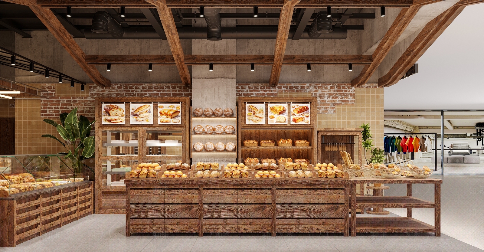 复古工业甜品面包店3D模型下载【ID:1195415975】