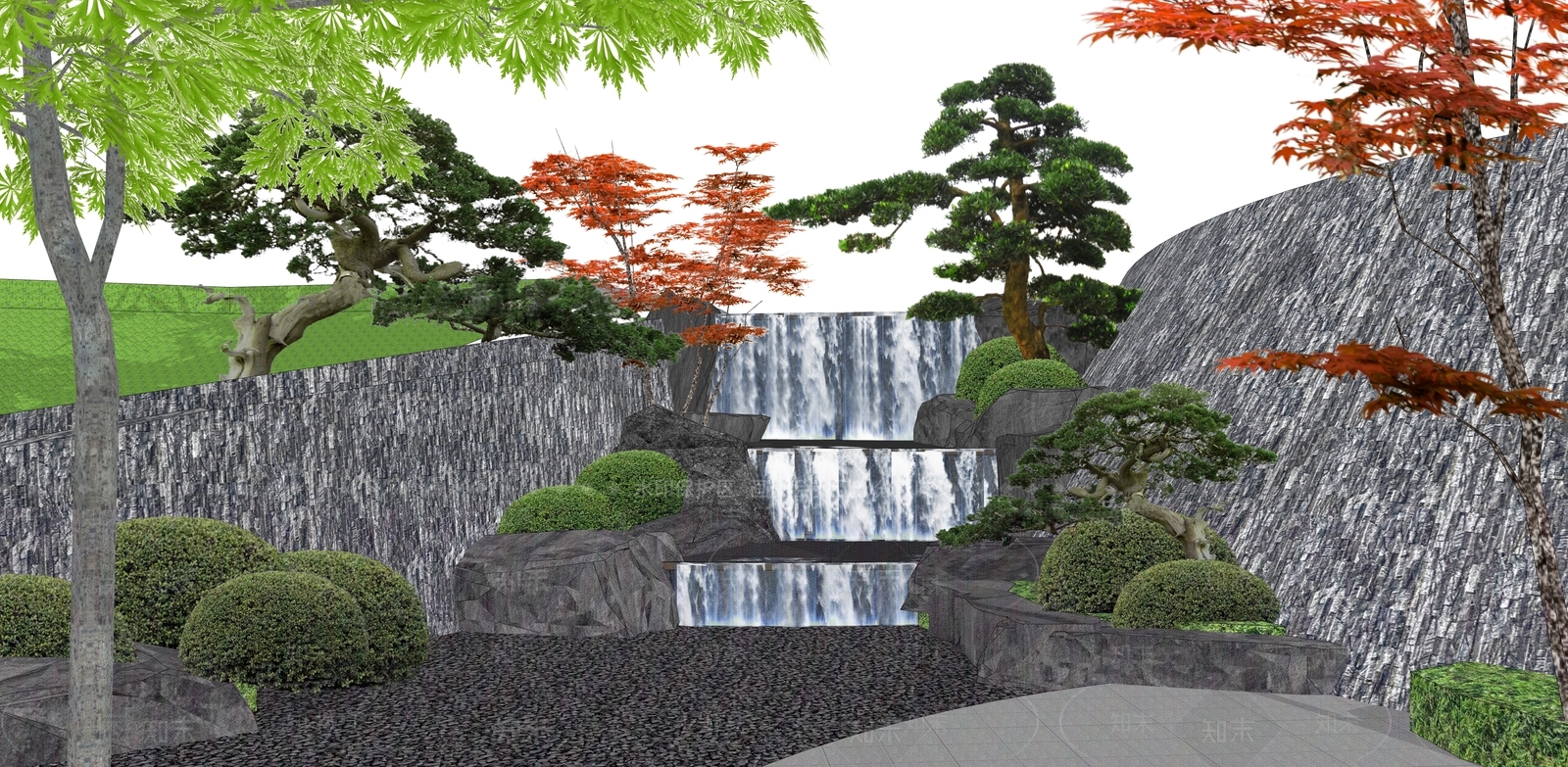 现代假山SU模型下载【ID:1195416548】