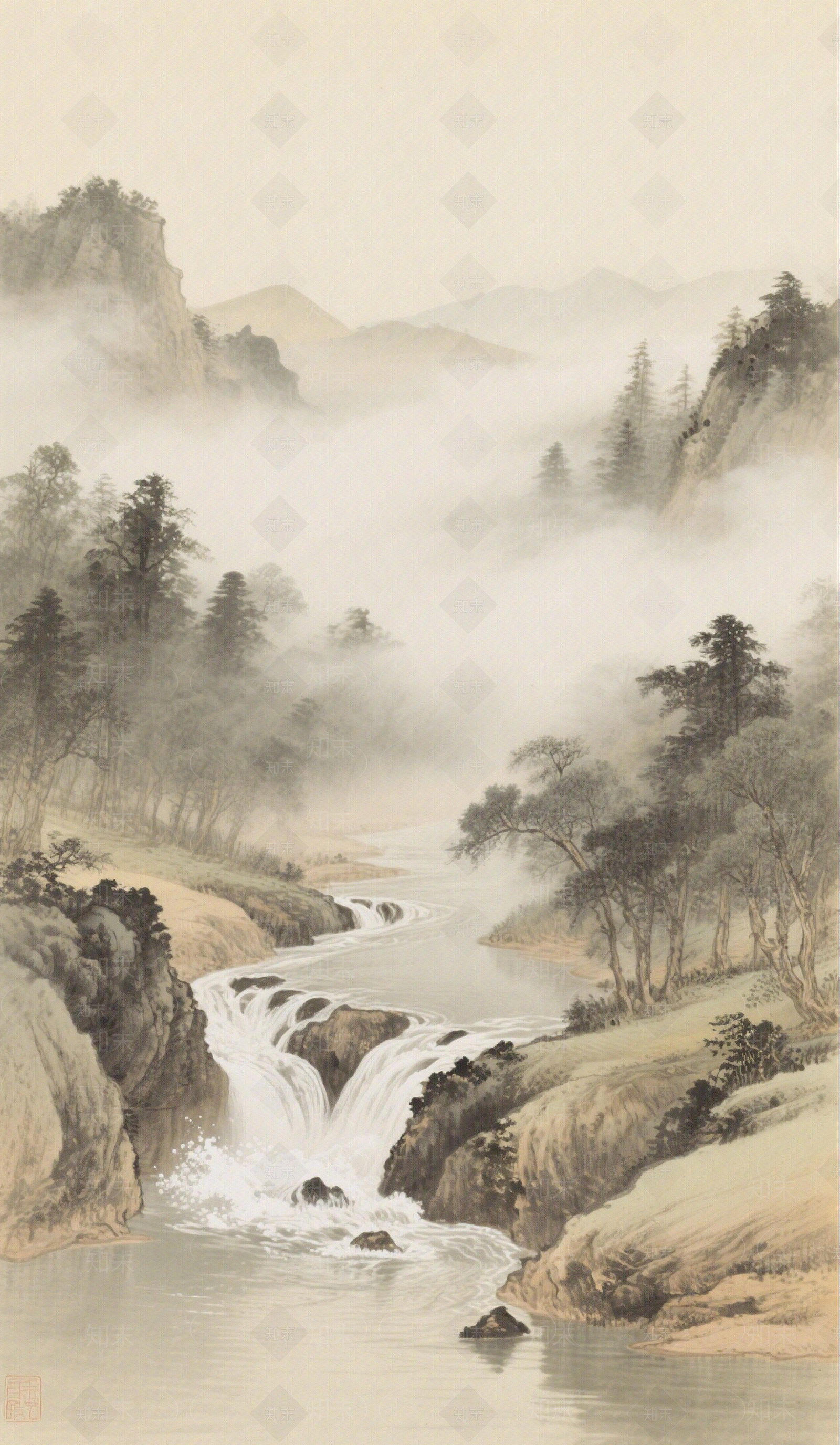 中古侘寂其他挂画贴图下载【ID:1195416704】