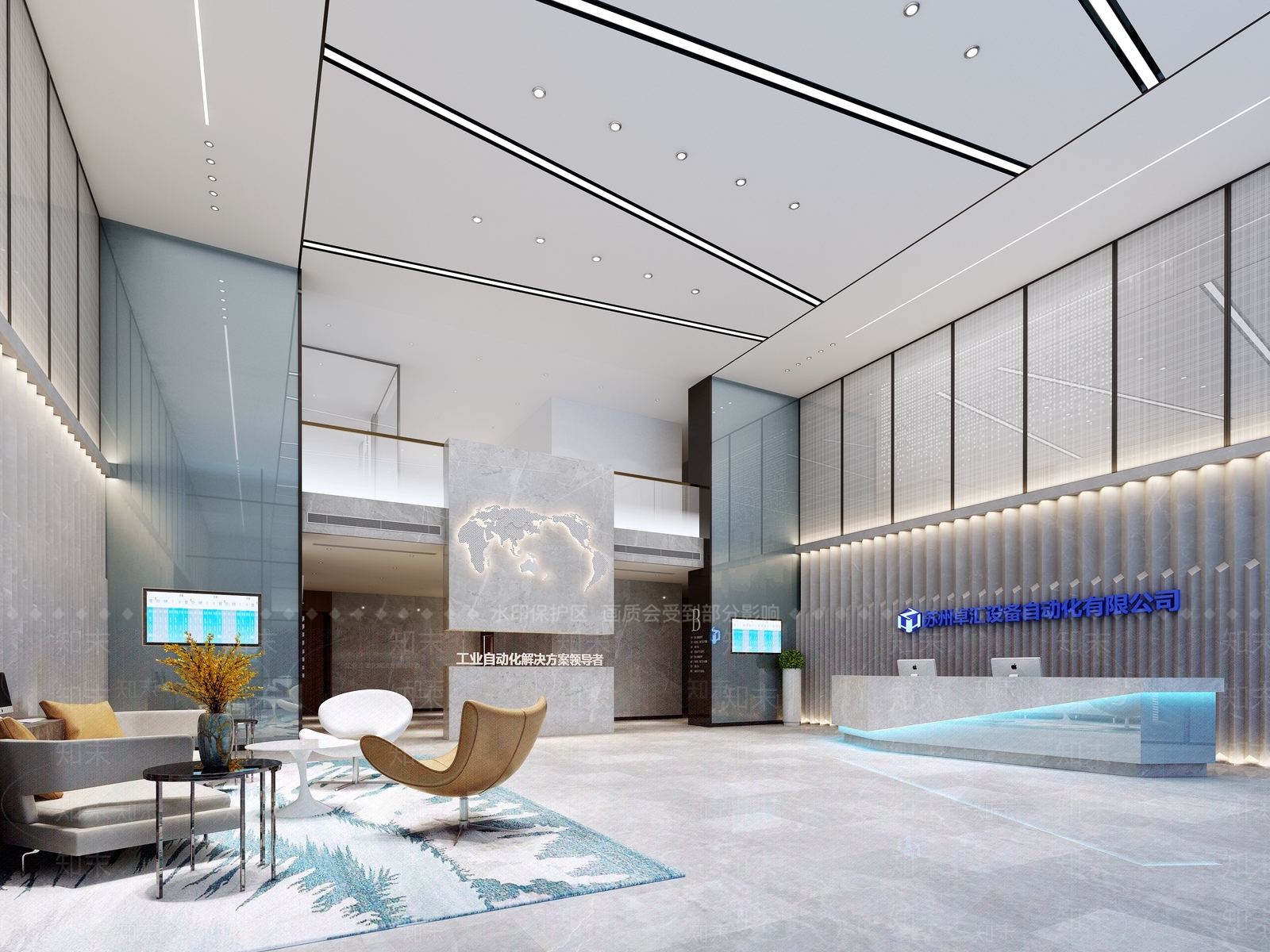 现代办公大厅3D模型下载【ID:1195417323】