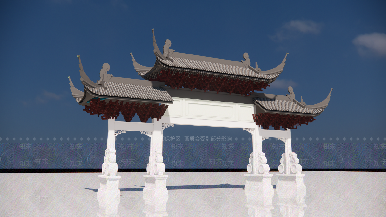 中式牌坊牌楼SU模型下载【ID:1195419759】