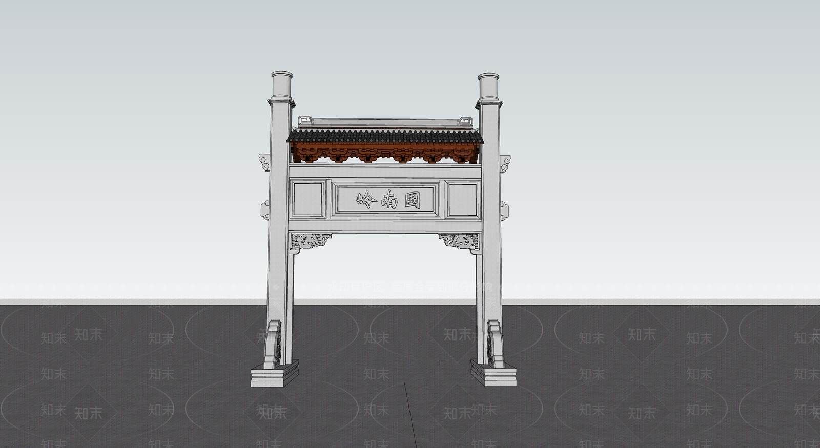 中式牌坊牌楼SU模型下载【ID:1195419815】
