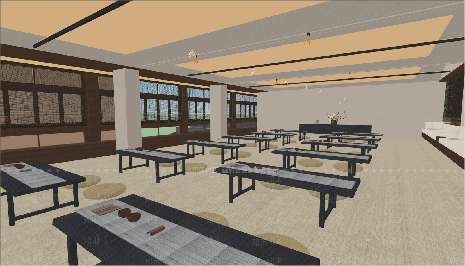 中式古建筑SU模型下载【ID:1195421604】