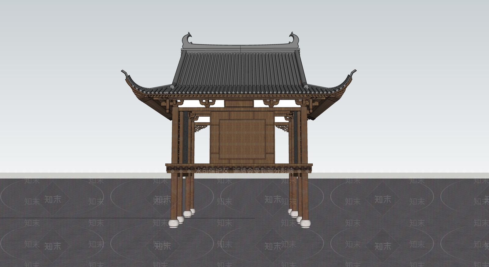 中式其他景观小建筑SU模型下载【ID:1195422740】