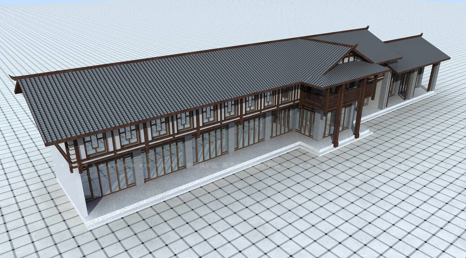 中式商业景观3D模型下载【ID:1195425690】