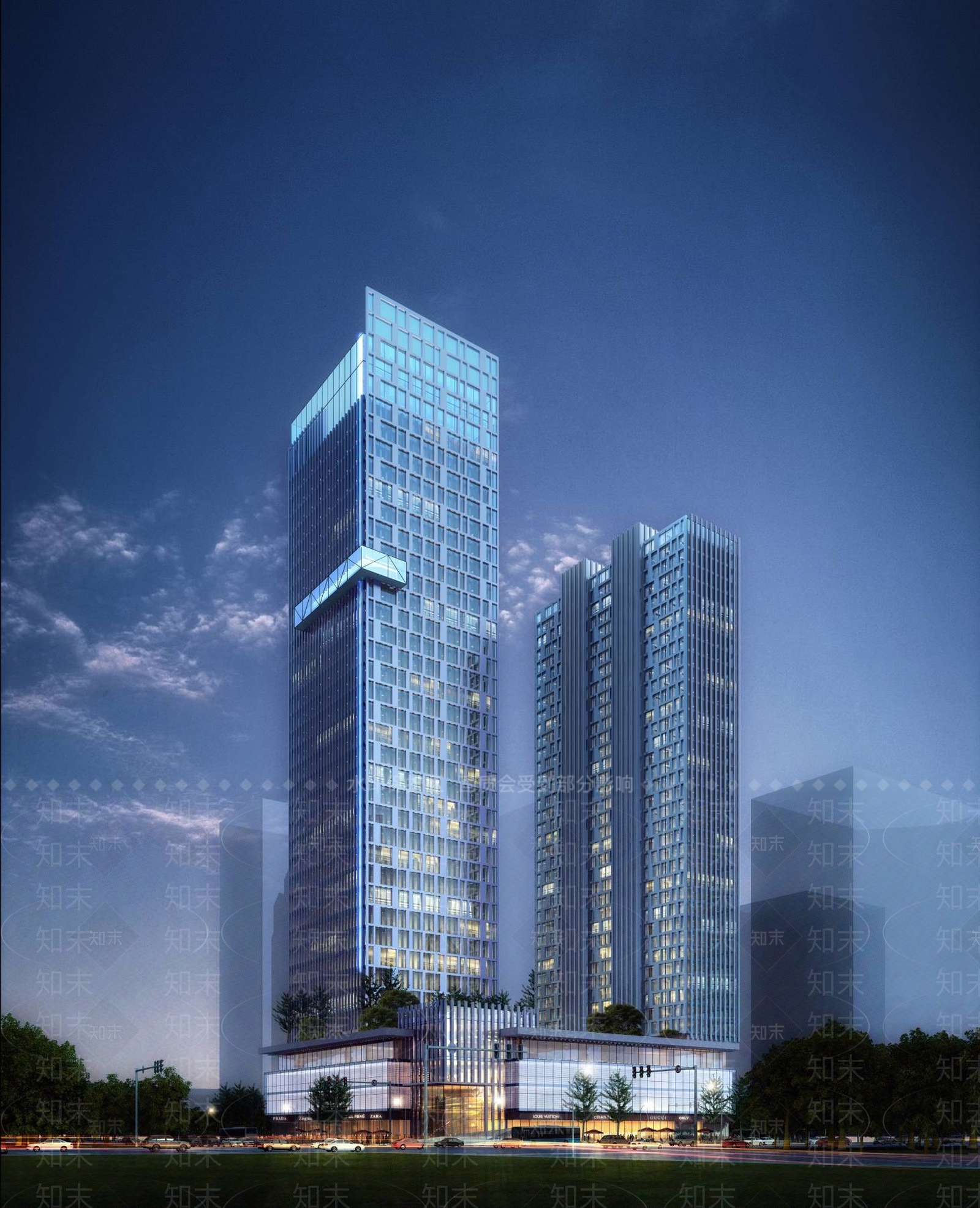 现代办公楼3D模型下载【ID:1195426189】