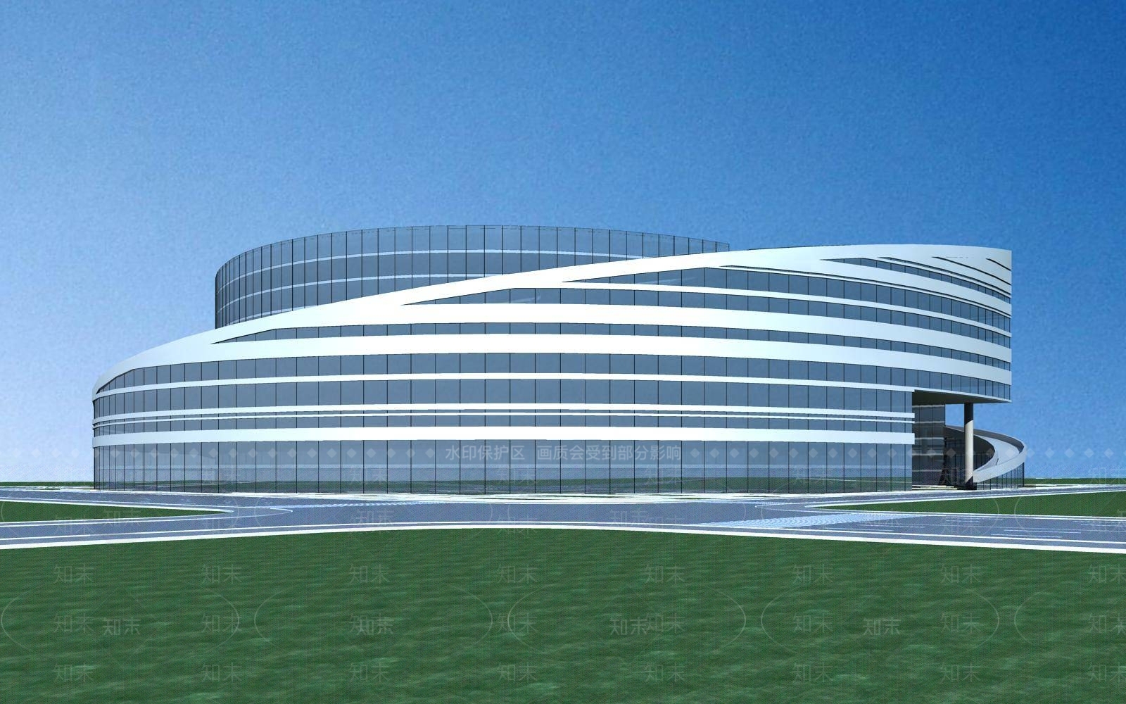 现代体育馆外观3D模型下载【ID:1195426697】