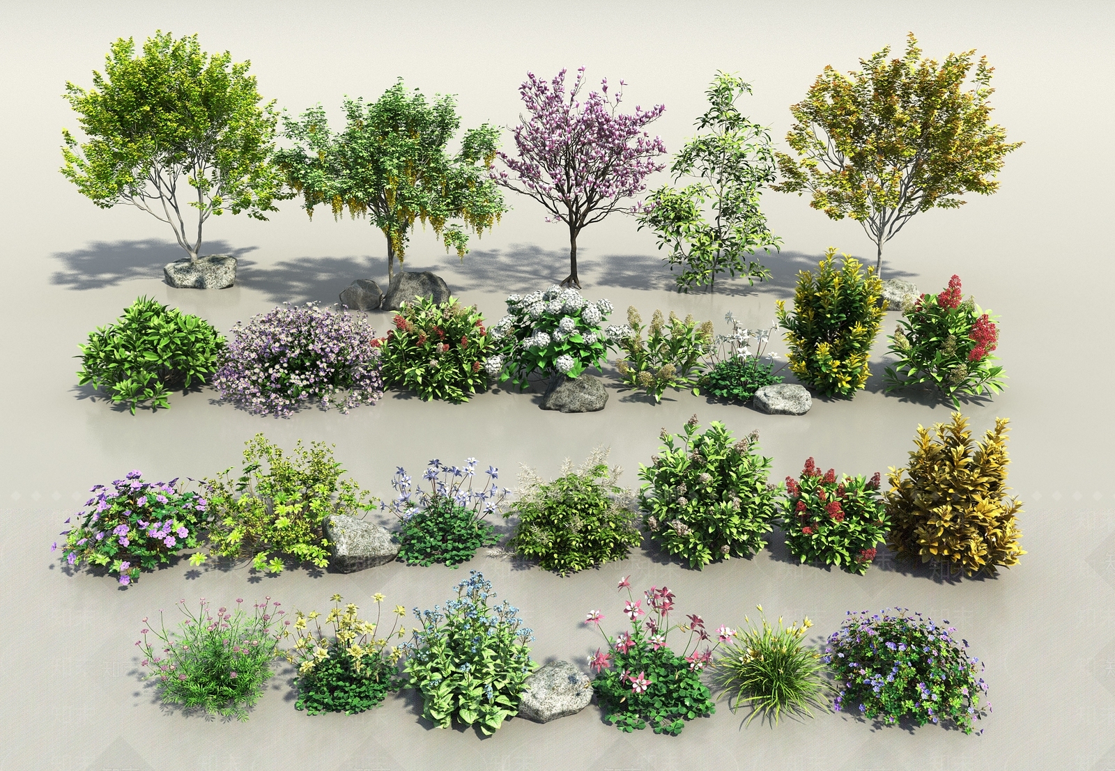 花草组合3D模型下载【ID:1195428211】