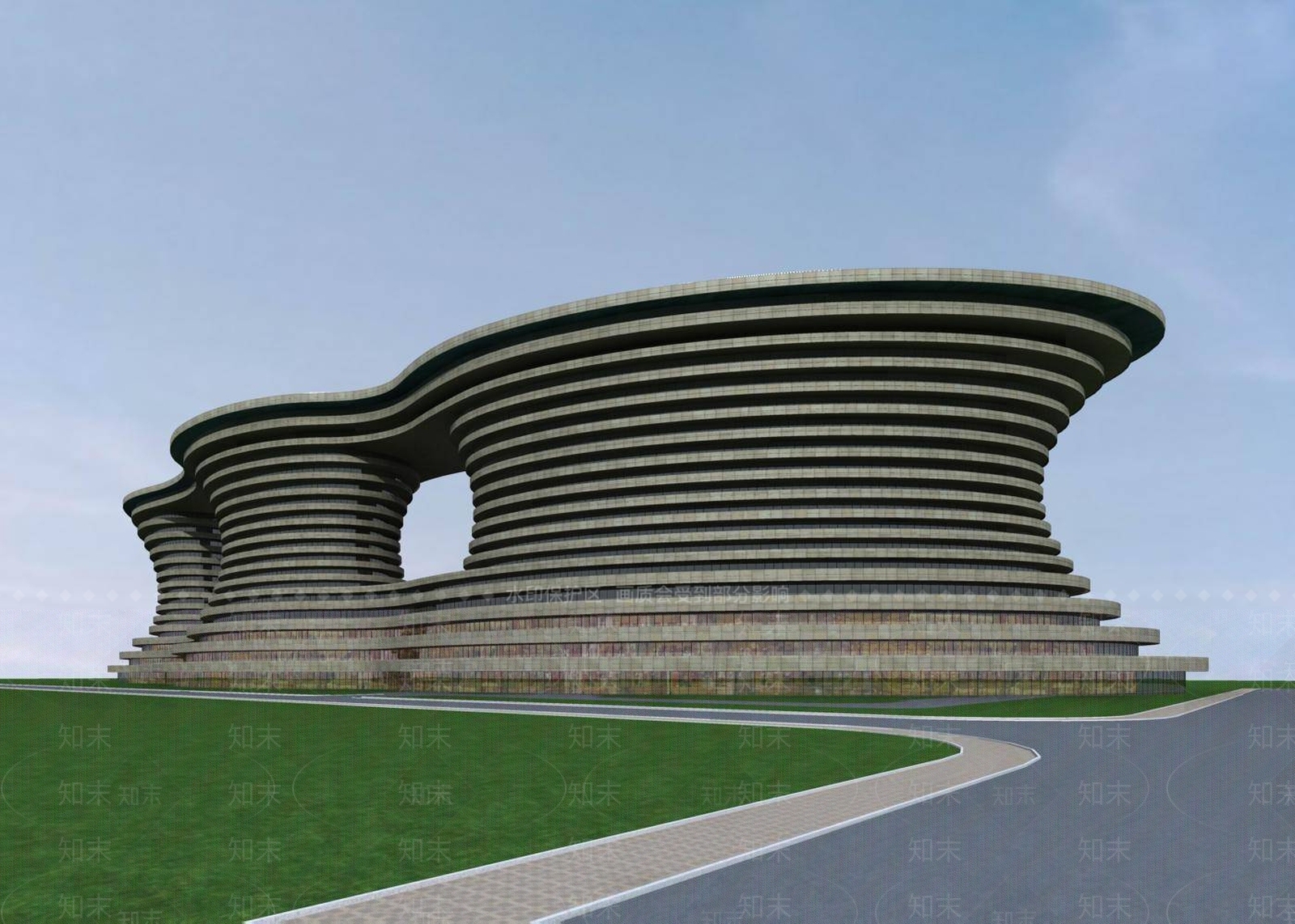 现代商场外观3D模型下载【ID:1195427033】
